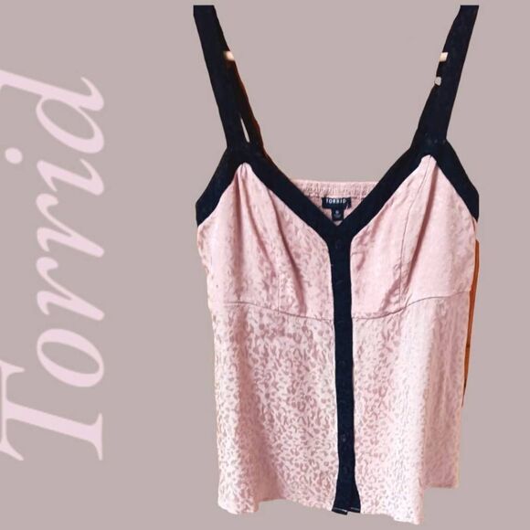 TORRID Plus Size Tank & Black Jacquard Babydoll Cami/ Tank Top - Picture 2 of 16